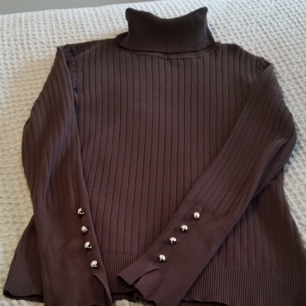 New York & Company Chocolate Ribbed Sweater